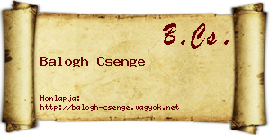 Balogh Csenge névjegykártya